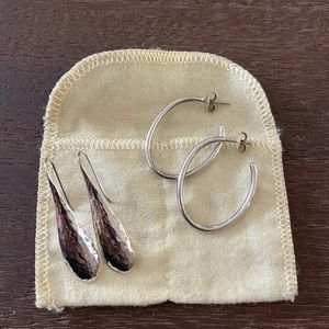 James Avery set of two silver earrings